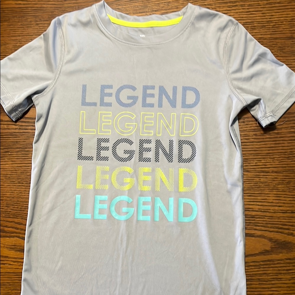 All in Motion Gray and Yellow Short Sleeve Tee